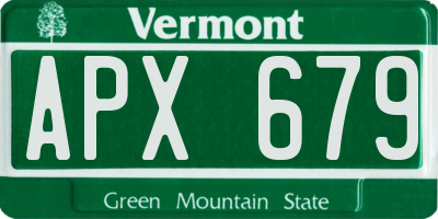 VT license plate APX679