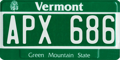 VT license plate APX686