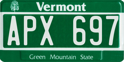 VT license plate APX697