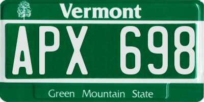 VT license plate APX698