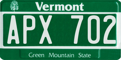 VT license plate APX702