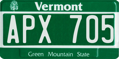 VT license plate APX705