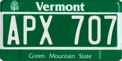 VT license plate APX707