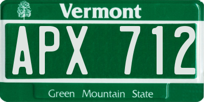 VT license plate APX712