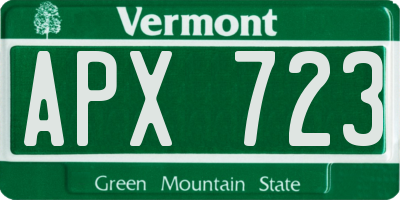 VT license plate APX723