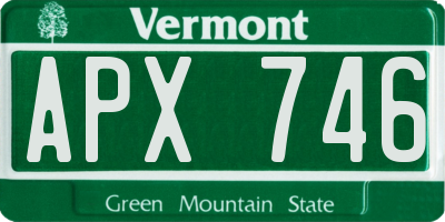 VT license plate APX746