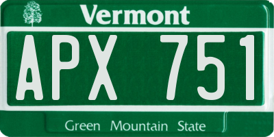 VT license plate APX751