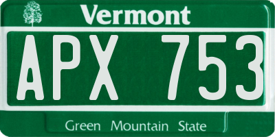 VT license plate APX753