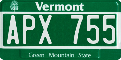 VT license plate APX755