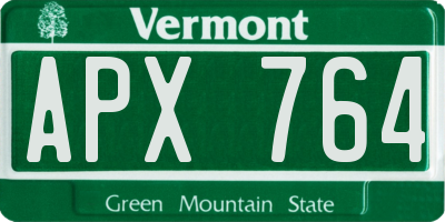 VT license plate APX764