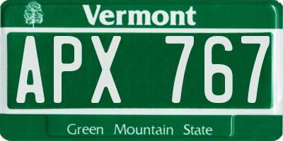 VT license plate APX767