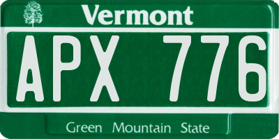 VT license plate APX776