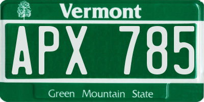 VT license plate APX785