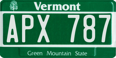 VT license plate APX787