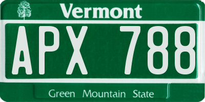 VT license plate APX788