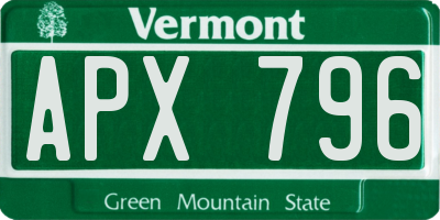 VT license plate APX796