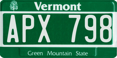 VT license plate APX798