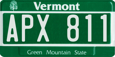 VT license plate APX811