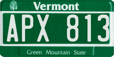VT license plate APX813