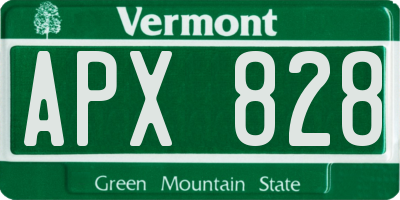 VT license plate APX828