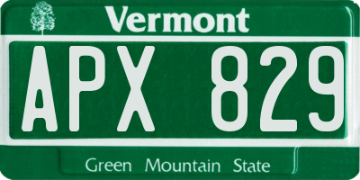 VT license plate APX829
