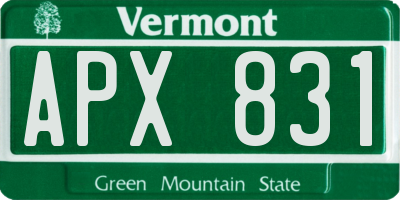 VT license plate APX831