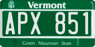 VT license plate APX851