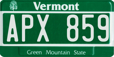 VT license plate APX859