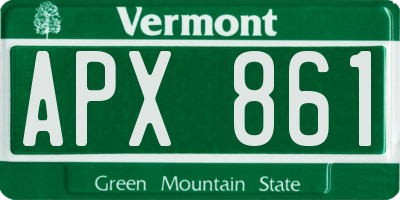 VT license plate APX861