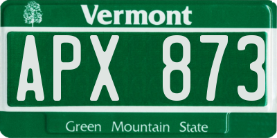 VT license plate APX873