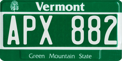 VT license plate APX882