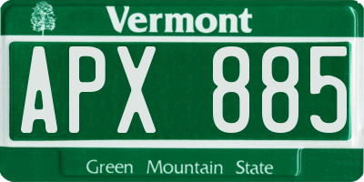 VT license plate APX885