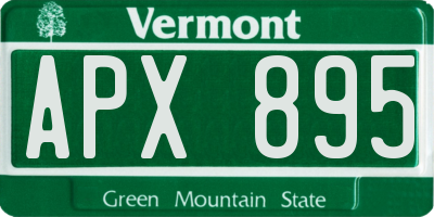VT license plate APX895