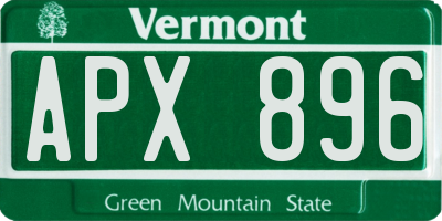VT license plate APX896