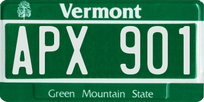 VT license plate APX901