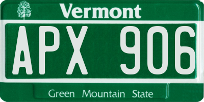 VT license plate APX906