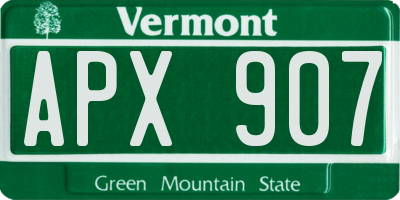 VT license plate APX907