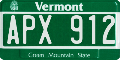 VT license plate APX912