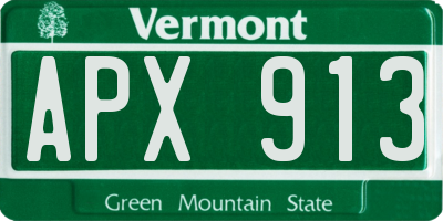VT license plate APX913