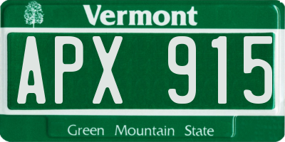 VT license plate APX915