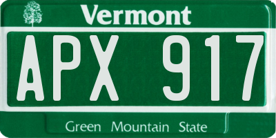 VT license plate APX917