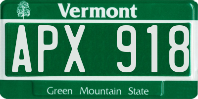 VT license plate APX918