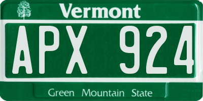 VT license plate APX924