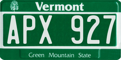 VT license plate APX927