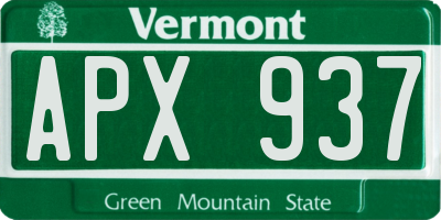VT license plate APX937
