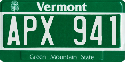 VT license plate APX941