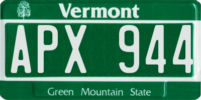 VT license plate APX944