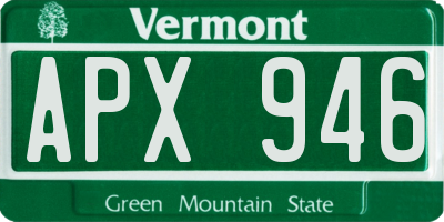 VT license plate APX946