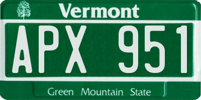 VT license plate APX951