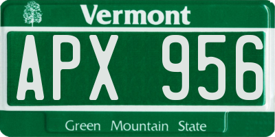 VT license plate APX956